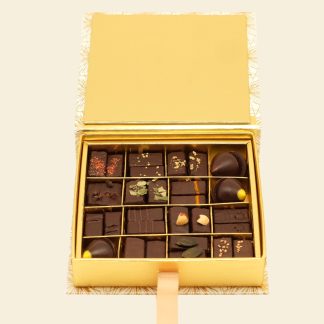 Coffrets de pralines pour les fêtes - ouvert